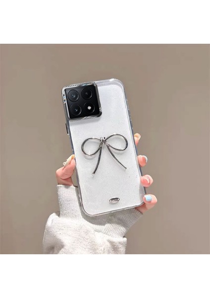 Xiaomi Poco X6 Pro 5g Uyumlu Kılıf Zebana Bow Silikon Kılıf Şeffaf