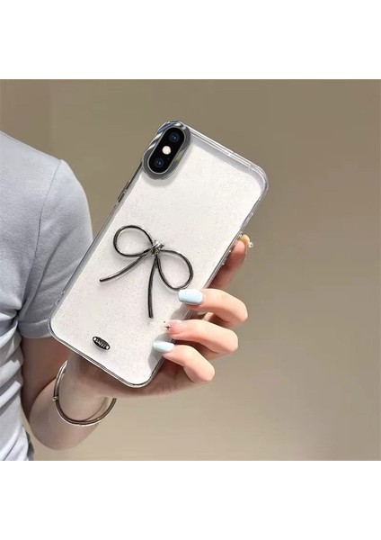 Apple iPhone Xs Uyumlu Kılıf Zebana Bow Silikon Kılıf Şeffaf modelleri