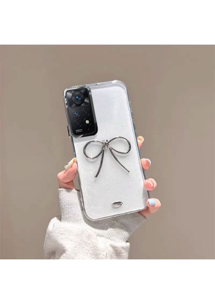Xiaomi Redmi Note 11 Pro 5g Uyumlu Kılıf Zebana Bow Silikon Kılıf Şeffaf