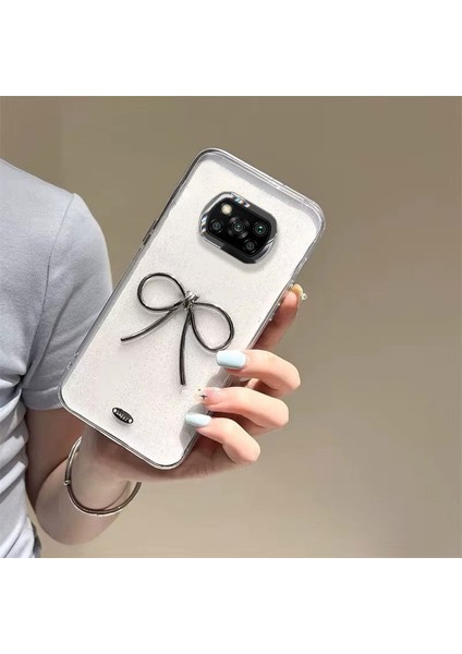 Xiaomi Poco X3 Uyumlu Kılıf Zebana Bow Silikon Kılıf Şeffaf modelleri