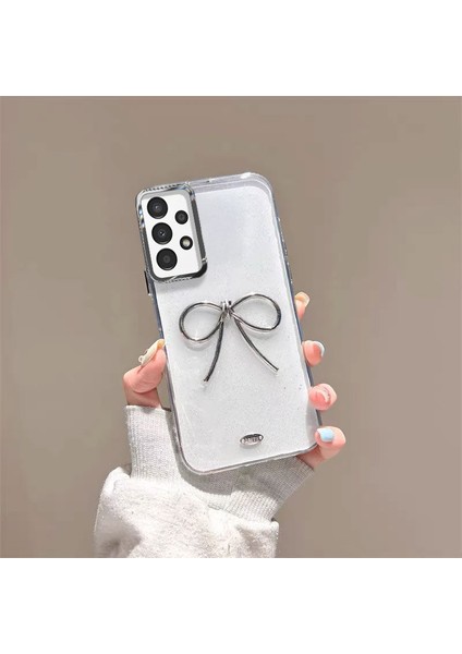 Samsung Galaxy A72 5g Uyumlu Kılıf Zebana Bow Silikon Kılıf Şeffaf