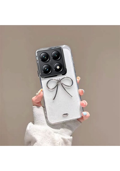 Xiaomi Mi 14T Uyumlu Kılıf Zebana Bow Silikon Kılıf Şeffaf