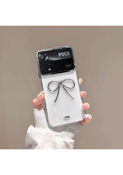 Xiaomi Poco X4 Pro 5g Uyumlu Kılıf Zebana Bow Silikon Kılıf Şeffaf