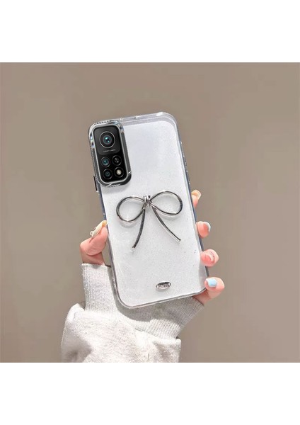 Xiaomi Mi 10T Uyumlu Kılıf Zebana Bow Silikon Kılıf Şeffaf