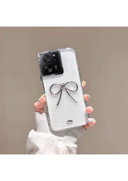 Xiaomi Mi 13T Pro Uyumlu Kılıf Zebana Bow Silikon Kılıf Şeffaf
