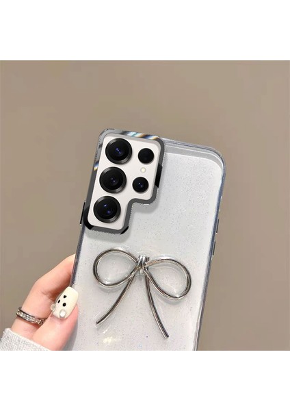 Samsung Galaxy S23 Ultra Uyumlu Kılıf Zebana Bow Silikon Kılıf Şeffaf fiyatları