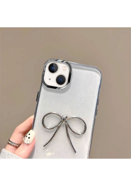Apple iPhone 14 Plus Uyumlu Kılıf Zebana Bow Silikon Kılıf Şeffaf fiyatları