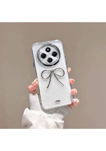 Xiaomi Redmi 14C Uyumlu Kılıf Zebana Bow Silikon Kılıf Şeffaf