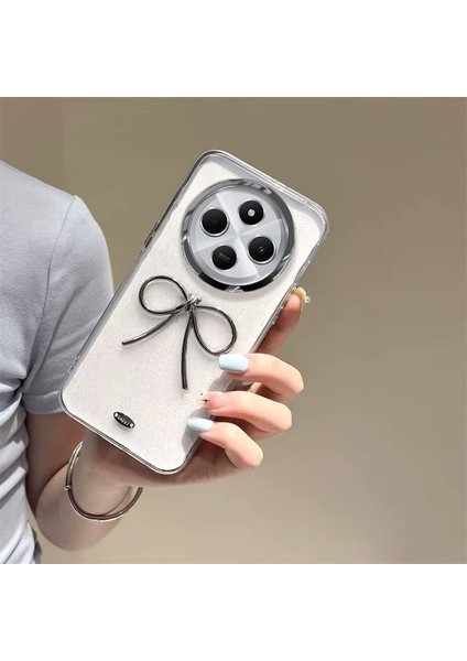 Xiaomi Redmi 14C Uyumlu Kılıf Zebana Bow Silikon Kılıf Şeffaf modelleri