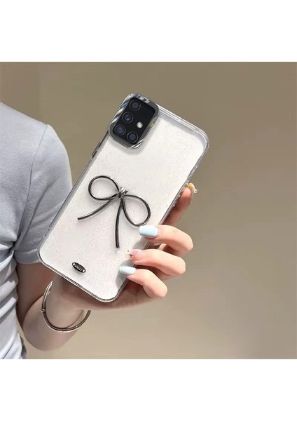 Samsung Galaxy A51 Uyumlu Kılıf Zebana Bow Silikon Kılıf Şeffaf modelleri