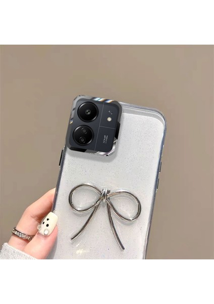 Xiaomi Poco C65 Uyumlu Kılıf Zebana Bow Silikon Kılıf Şeffaf fiyatları