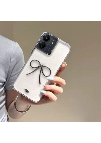 Xiaomi Poco C65 Uyumlu Kılıf Zebana Bow Silikon Kılıf Şeffaf modelleri