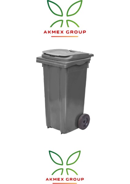 Gri 120 Litre Plastik Çöp Konteyneri, A Sınıfı Isıya Dayanıklı, Geniş ve Kullanışlı