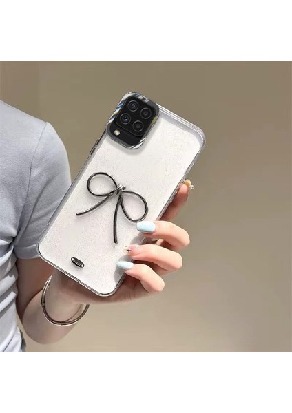 Samsung Galaxy A12 Uyumlu Kılıf Zebana Bow Silikon Kılıf Şeffaf modelleri
