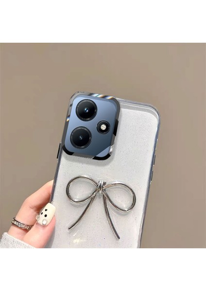 Infinix Hot 30I Uyumlu Kılıf Zebana Bow Silikon Kılıf Şeffaf fiyatları
