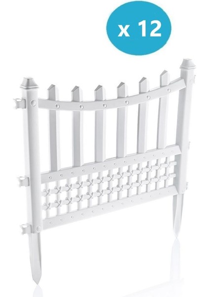 SY-5998 Elite Plastik Dekoratif Bahçe Çiti 12'li Set 60X55 cm Beyaz