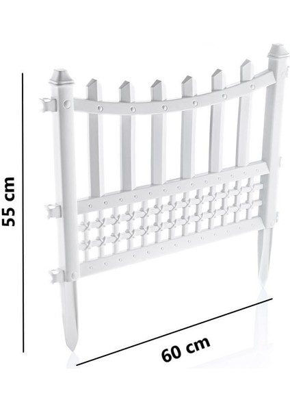 SY-5998 Elite Plastik Dekoratif Bahçe Çiti 12'li Set 60X55 cm Beyaz fiyatları