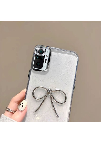 Xiaomi Redmi Note 10S Uyumlu Kılıf Zebana Bow Silikon Kılıf Şeffaf fiyatları