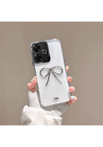 Xiaomi Redmi 13 Uyumlu Kılıf Zebana Bow Silikon Kılıf Şeffaf