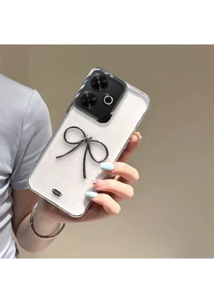 Xiaomi Redmi 13 Uyumlu Kılıf Zebana Bow Silikon Kılıf Şeffaf modelleri