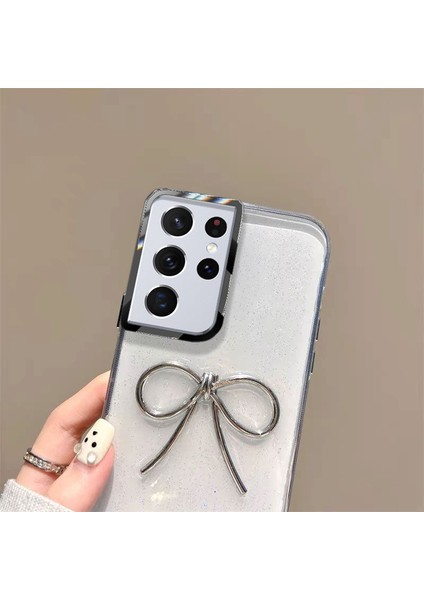 Samsung Galaxy S21 Ultra Uyumlu Kılıf Zebana Bow Silikon Kılıf Şeffaf fiyatları