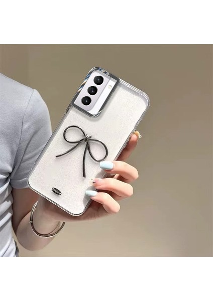 Samsung Galaxy S22 Plus Uyumlu Kılıf Zebana Bow Silikon Kılıf Şeffaf modelleri