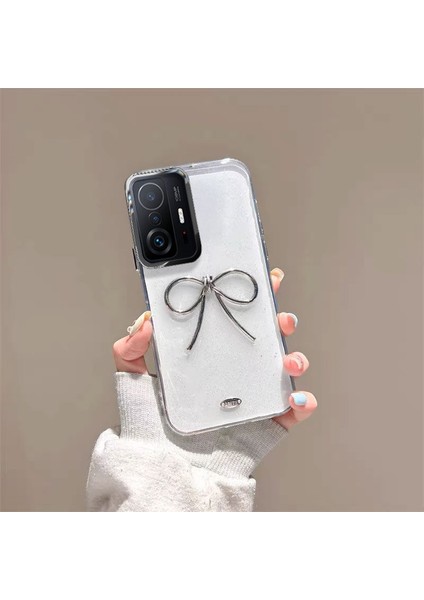 Xiaomi Mi 11T Pro Uyumlu Kılıf Zebana Bow Silikon Kılıf Şeffaf