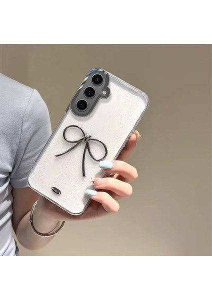 Samsung Galaxy S25 Plus Uyumlu Kılıf Zebana Bow Silikon Kılıf Şeffaf modelleri