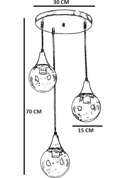 Şık 3'lü Tepsili Renkli Cam Sarkıt, Modern ve Dekoratif Ev Aksesuarı fırsatları