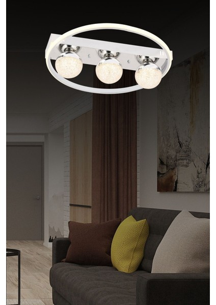 3 Model Krom Renkli Oturma Odası Avizesi, 40X15, Şık ve Modern Tasarım