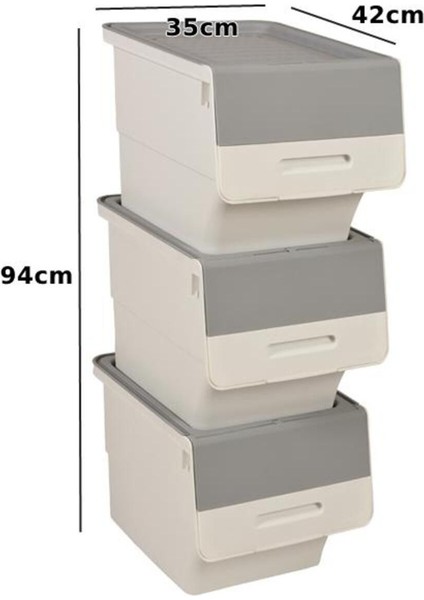 Tekerlekli Organizatör Kutusu, Patateslik ve Soğanlık, 3X33 Litre, Gri fiyatları