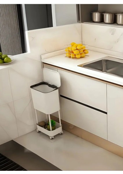 Beyaz 15L Tekerlekli Kapaklı Çok Amaçlı Çöp Kovası fiyatları