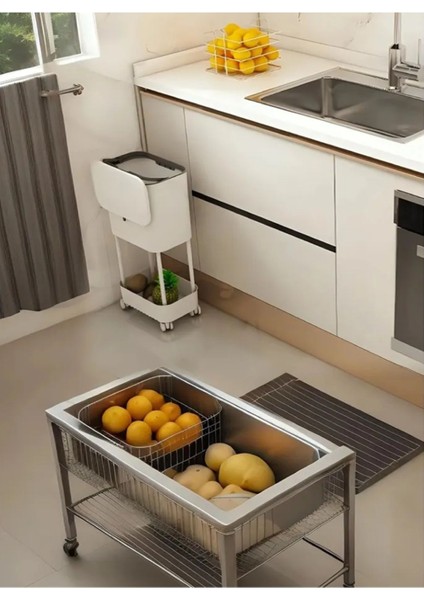 Beyaz 15L Tekerlekli Kapaklı Çok Amaçlı Çöp Kovası modelleri