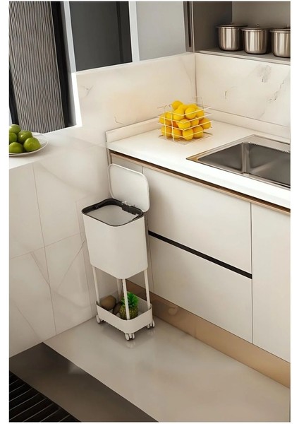 Beyaz 15L Tekerlekli Kapaklı Çok Amaçlı Çöp Kovası indirimleri