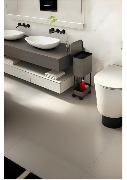 15 Litre Tek Raflı Tekerlekli Kapaklı Banyo ve Mutfak Çöp Kovası, Çok Renkli fiyatları
