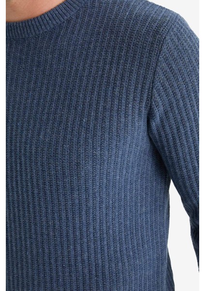 Standart Fit Bisiklet Yaka Basic Dokulu Triko Kazak E0811AX25WN indirimleri