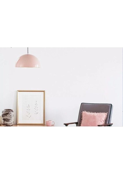 Pembe Metal Sarkıt Avize, 40 Cm, Oda, Mutfak, Genç Odası Için Ideal Seçim