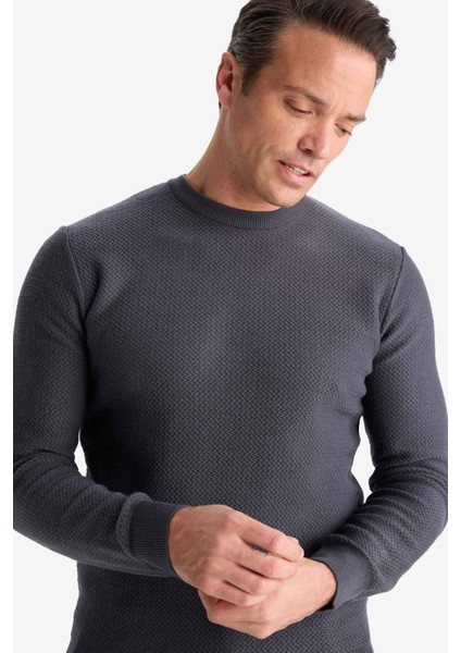 Standart Fit Bisiklet Yaka Triko Kazak C9618AX25AU fırsatları