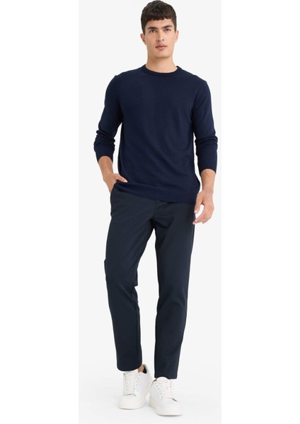 Regular Fit Bisiklet Yaka Basic Düz Premium Triko Kazak A5268AX25AU fiyatları