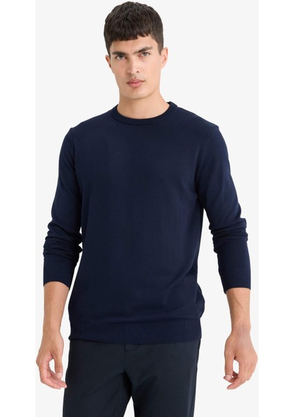 Regular Fit Bisiklet Yaka Basic Düz Premium Triko Kazak A5268AX25AU modelleri