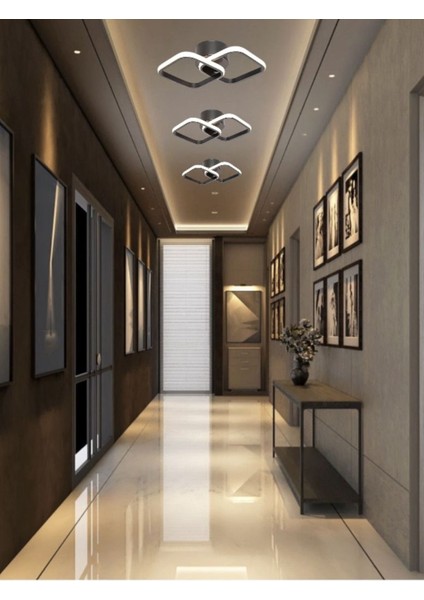 Modern Siyah Kare Üç Renk LED Avize, Kumandalı ve Dimmerli, Şık ve Parlak Aydınlatma fiyatları