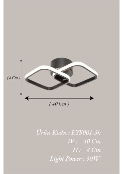 Modern Siyah Kare Üç Renk LED Avize, Kumandalı ve Dimmerli, Şık ve Parlak Aydınlatma modelleri