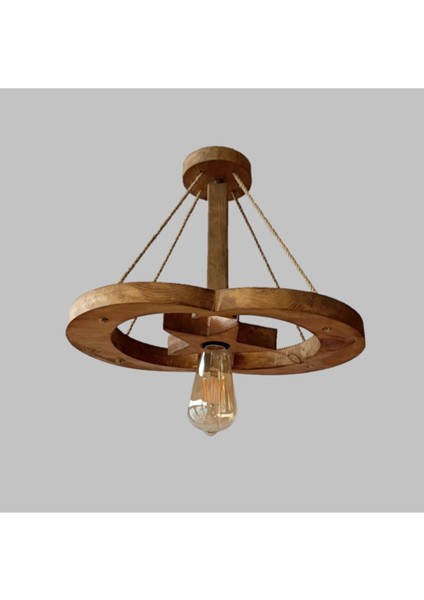 Kahverengi Ahşap Tekli Avize Ay Yıldız Tasarımı, Şık ve Modern Aydınlatma Ürünü fiyatları