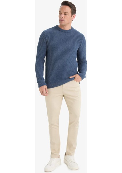 Standart Fit Bisiklet Yaka Basic Dokulu Triko Kazak E0811AX25WN fiyatları