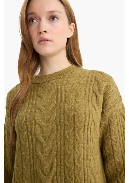Relax Fit Bisiklet Yaka Triko Kazak Tunik F4530AX25WN indirimleri