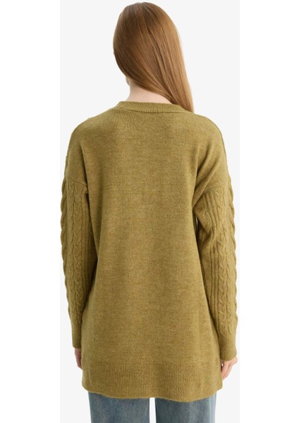 Relax Fit Bisiklet Yaka Triko Kazak Tunik F4530AX25WN