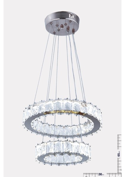 3 Renk Kumandalı Krom LED Avize, Sarı Beyaz ve Gün Işığı Işık Seçeneği fiyatları