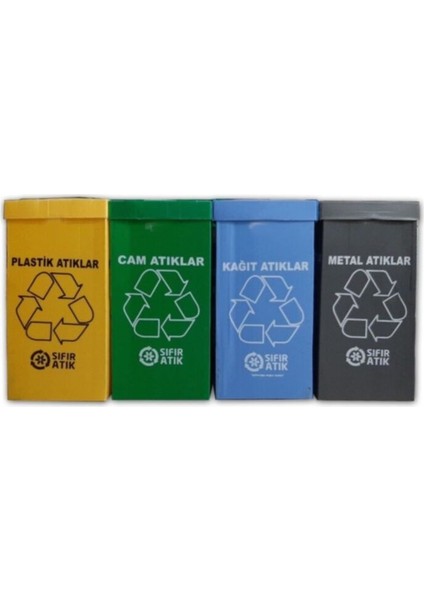 70 Litre Çok Amaçlı Sıfır Atık Kolisi, 4'lü Polikarbon Set