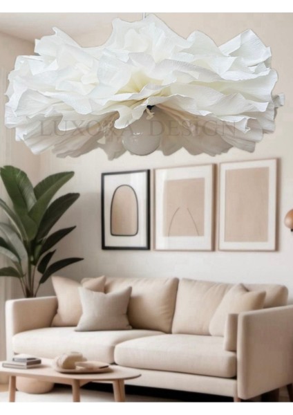 Beyaz Bohem Sarkıt Avize, Salon, Yatak Odası ve Çocuk Odası Için Şık Aydınlatma