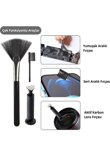 19 Parça Elektronik Temizlik Seti, Telefon, Bilgisayar, Tablet ve Ekran Temizleme Kiti fırsatları